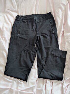 Patrick Assaraf Black Zip Pocket Joggers Size M